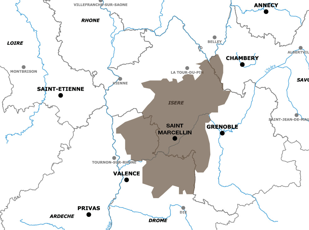 carte zone Saint-Marcellin IGP