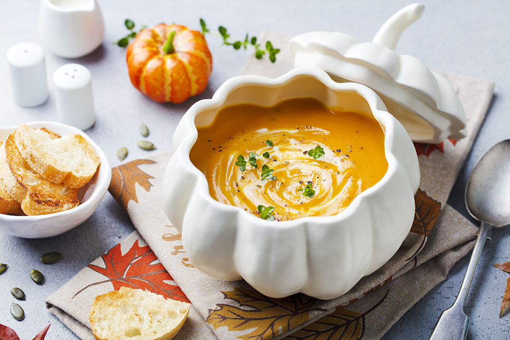 soupe de potiron au Saint-Marcellin